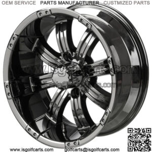 Revenge 12x7 Casino Black Mirror Golf Cart Wheel 3:4 Offset