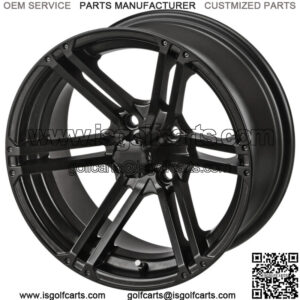Revenge 14x7 Yukon Matte Black Golf Cart Wheel 3:4 Offset
