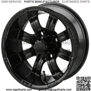 Revenge 14x7 Casino Matte Black Golf Cart Wheel 3:4 Offset