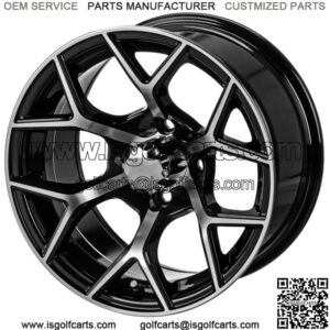 Revenge 14x7 Ninja Black & Machined Golf Cart Wheel 3:4 Offset