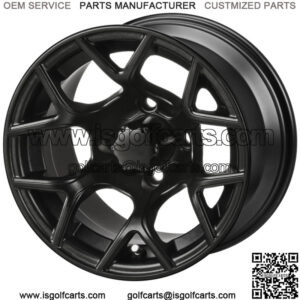 Revenge 14x7 Ninja Matte Black Golf Cart Wheel 3:4 Offset