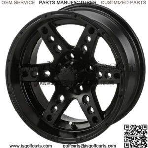 Revenge 14x7 Chaos Matte Black Golf Cart Wheel 3:4 Offset