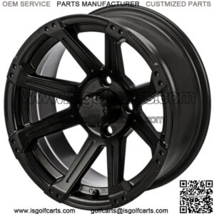 Revenge 14x7 Rampage Matte Black Golf Cart Wheel 3:4 Offset