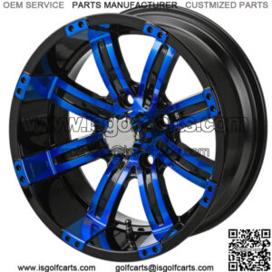 Revenge 14x7 Casino Black & Blue Golf Cart Wheel 3:4 Offset