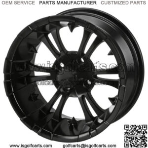 Revenge 15x7 Warlock Matte Black Golf Cart Wheel 3:4 Offset