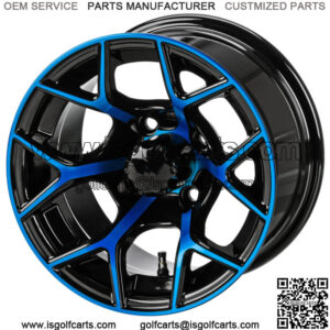 Revenge 14x7 Ninja Black & Blue Golf Cart Wheel 3:4 Offset