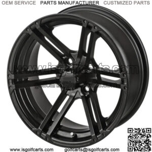 Revenge 15x7 Yukon Matte Black Golf Cart Wheel 3:4 Offset