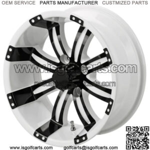 Revenge 14x7 Casino Black & White Golf Cart Wheel 3:4 Offset