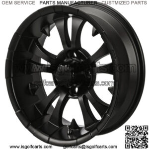 Revenge 14x7 Warlock Matte Black Golf Cart Wheel 3:4 Offset