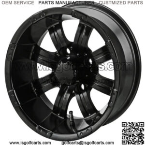 Revenge 15x7 Casino Matte Black Golf Cart Wheel 3:4 Offset