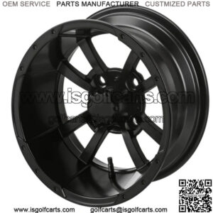 Revenge 12" Maltese Cross Matte Black Golf Cart Wheel 2:5 Offset