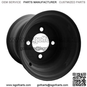 10"x8" Black Steel Golf Cart Wheel - 3+5 Offset