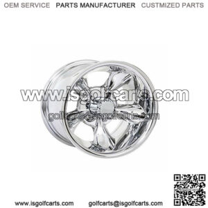 10 inch Godfather (Chrome) Golf Cart Wheel 4-4 Bolt (4x101.6mm) | 3:4 Offset
