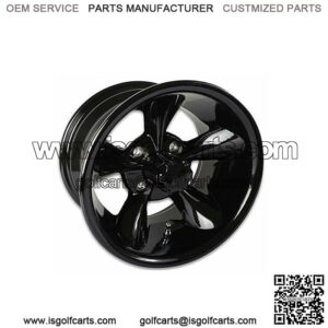 12 inch Godfather (Black) Golf Cart Wheel 4-4 Bolt (4x101.6mm) | 3:4 Offset