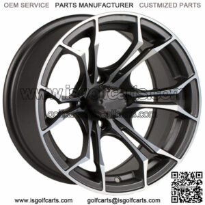 14x7 Matte Grey Golf Cart Wheel | 3:4 Offset | 4x4 (101.6mm)