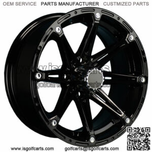 (1) Element 14 inch Black Golf Cart Wheel With 3:4 Offset