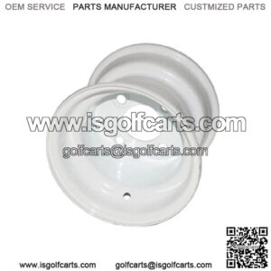 1 Golf Cart Wheel White Steel 8x7 With 2:5 Offset Club Car EZGO Yamaha