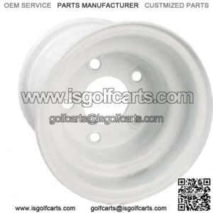 (1) Golf Cart 5-Hole Wheel White Steel 8x7 Centered Offset Club Car EZGO