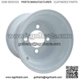 1 Golf Cart 10x8 White Steel Wheel With 3:5 Offset