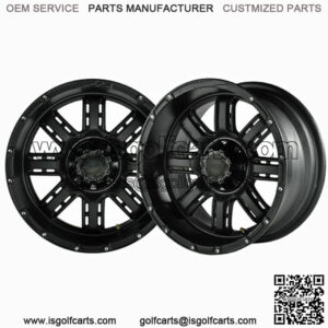 (1) Transformer 14 inch Matte Black Golf Cart Wheel With 3:4 Offset