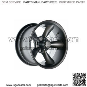 12 inch Godfather (Matte Gray) Golf Cart Wheel 4-4 Bolt (4x101.6mm) | 3:4