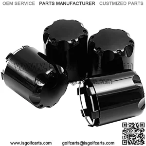 Compatible 2.8inch 71mm Wheel Center Caps EZGO Yamaha Club Car for 8 10 12 Inch Rims , Pack of 4 (GloBlack)