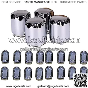 Wheel Alloy Center Hub Cap & Lug Nut Set for Club Car and EZGO Golf Carts
