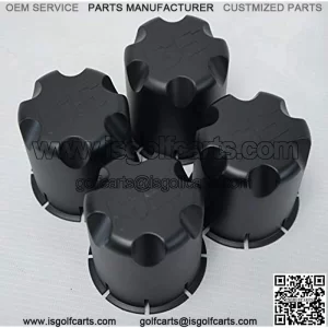 Golf Cart Wheel Rim 'SS' Matt Black Center Caps for Golf Cart UTV ATV(Set of 4)