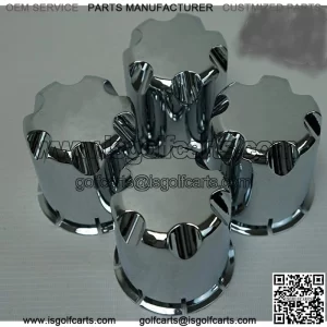 Golf Cart For UTV ATV Wheel Rim 'HD' All Chrome Center Caps (Set of 4)