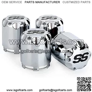 Universal Golf Cart Wheel Center Cap Cover for EZGO, Club Car, Yamaha, Chrome 4 PCS