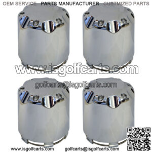 (4)Golf Cart SS Wheel Center Hub Cap for EZGO Club Car Yamaha