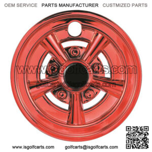 Universal 8" Wheel Covers Hub Caps - Red
