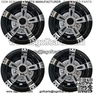 Golf Cart Wheel Covers Hub Caps for EZGO Club Car Yamaha Universal 8" (Set of 4)