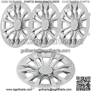Golf Cart Hubcaps 8", Universal Wheel Covers Hub Caps for Club Car, EZGo, Yamaha Golf Buggies Size 8 inch (Set of 4 Chrome)