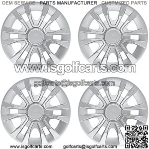Golf Cart Hubcaps 8 inch, Universal Wheel Covers Hub Caps for Club Car, EZGo, Yamaha Golf Buggies Size 8" (Set of 4 Silver)??