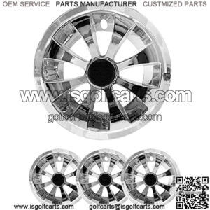 ProFormX Golf Cart Wheel Covers 10" Reaper Chrome - Fit Club Car, Ez-Go and Yamaha Carts with 10" Rims-Snap on Installation-Set of Four