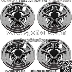 Golf Cart 8" SS Wheel Covers Hub Caps, Set of 4PCS Fits on Yamaha Club CAR EZ-GO Golf Cart and Most Brand Golf carts