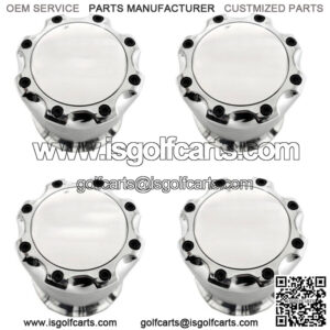 Set of 4 - Chrome SS Bolt On 2.65 inch Center Cap for Golf Cart Wheels