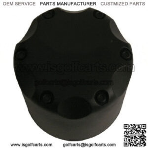 Set of 4 - 2.65 inch Golf Cart Snap In Wheel Center Caps (Matte Black SS)