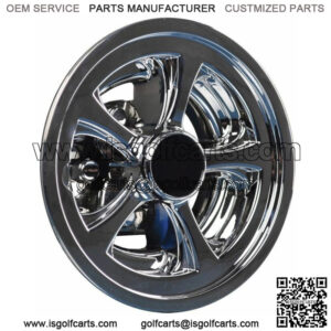 Golf Cart SS Chrome Wheel Covers Hub Caps 8" (Set Of 4)