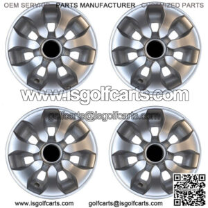 Set of 4 Golf Cart 8" Drifter Silver Wheel Covers Hub Caps Universal Fit