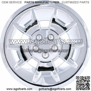 (1) Golf Cart 10" Chrome Deep Dish Wheel Cover Hub Cap