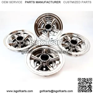 EZGO Club Car Golf Cart 8" Chrome Wheel Covers Hub Caps Universal Fit Set of 4