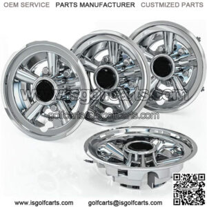 8 Inch Golf Cart Wheel Covers Hub Caps for EZGO Club Car Yamaha,Set of 4-Chrome