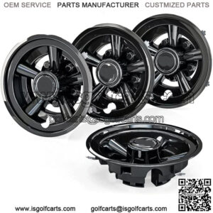 Black Golf Cart Wheel Covers Hub Caps for Yamaha Club Car E-Z-GO 8" Wheel
