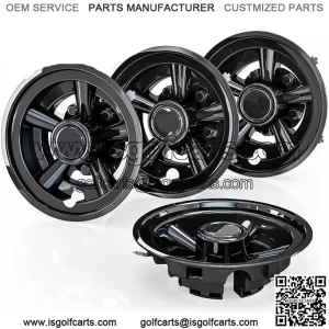 Black Golf Cart Wheel Covers Hub Caps for Yamaha Club Car E-Z-GO 8" Wheel