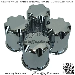 Golf Cart UTV ATV Wheel Rim Chrome Center Caps (Set of 4)