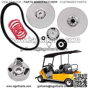 Driven Clutch Kit with Aramid Drive Belt and Heavy Duty Spring for Yamaha Golf Cart G2 G8 G9 G11 G14 G16 G20 G21 G22 G28 1985-2007 (With Belt)