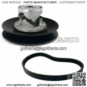Secondary Drive Clutch + Drive Belt Set for EZGO 2 cycle Gas Golf Cart 1976-1988
