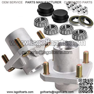 Club Car Front Wheel Hub Bearing Assembly with Dust Caps & Bearings for DS/Precedent Golf Cart Models Replaces OEM # 102357701,1011892,1011889,1011894,11011102,1011153